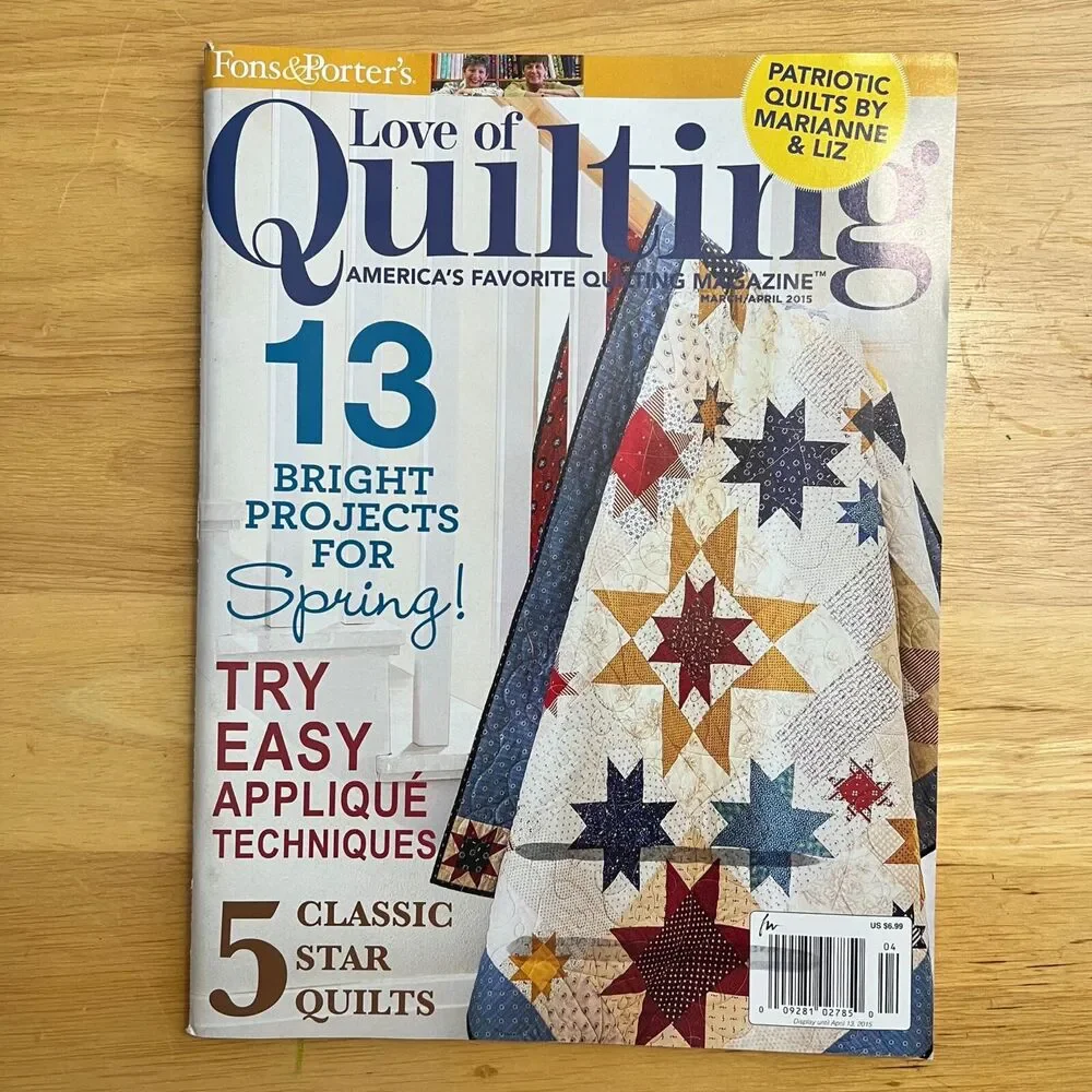 Fons and Porters Love of Quilting Magazine Lot of 3 from Spring Summer 2015